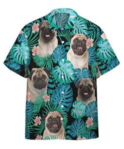 Gearhumans 3D Pug Dog Summer Custom Short Sleeve Shirt GW19052110 Hawai Shirt Short Sleeve Shirt S 