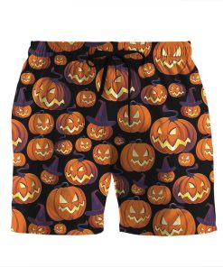 Gearhumans 3D Pumpkin Halloween Beach Shorts beach shorts Men Shorts