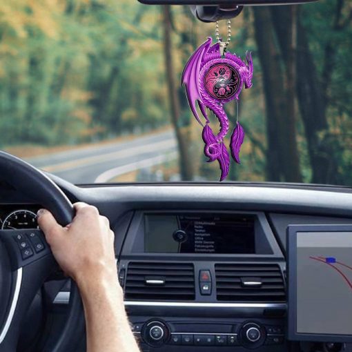 Gearhumans 3D Purple Dragon Dreamcatcher Car Hanging GJ27052113 Car Hanging