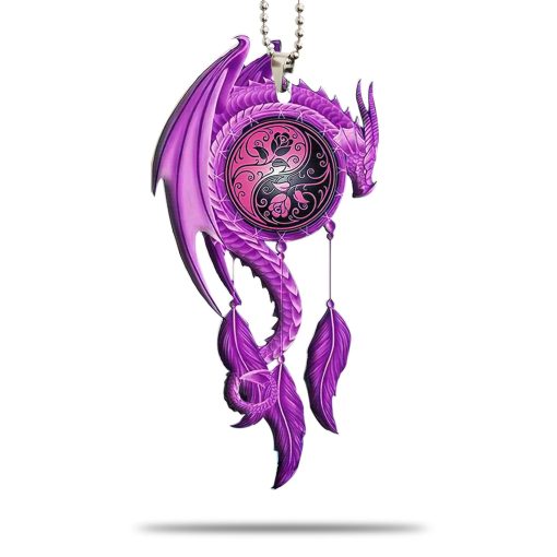 Gearhumans 3D Purple Dragon Dreamcatcher Car Hanging GJ27052113 Car Hanging Car Hanging/1 Pack