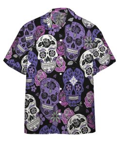 Gearhumans 3D Purple Sugar Skulls Hawaiian Custom Short Sleeve Shirts GW24052116 Hawai Shirt Short Sleeve Shirt S 