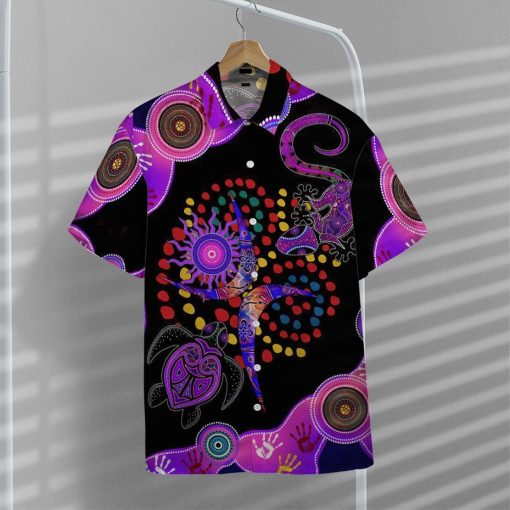 Gearhumans 3D Purple Turtle Lizard Decors Hawaii Shirt ZK13044 Hawai Shirt