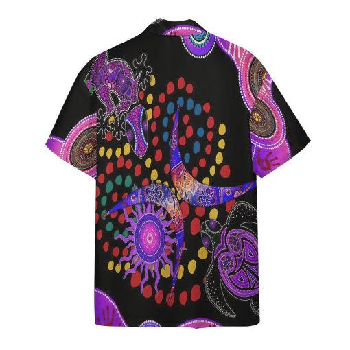 Gearhumans 3D Purple Turtle Lizard Decors Hawaii Shirt ZK13044 Hawai Shirt