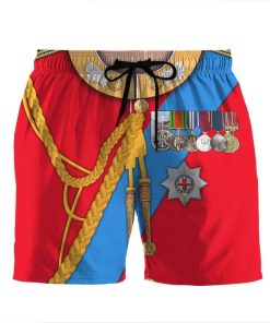 Gearhumans 3D Queen Elizabeth Custom Beach Shorts Swim Trunks GV100732 Men Shorts Men Shorts S