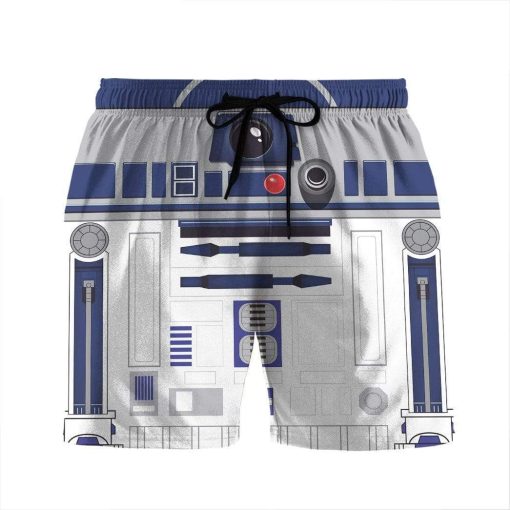 Gearhumans 3D R2-D2 Custom Beach Shorts Swim Trunks GL23078 Men Shorts Men Shorts S