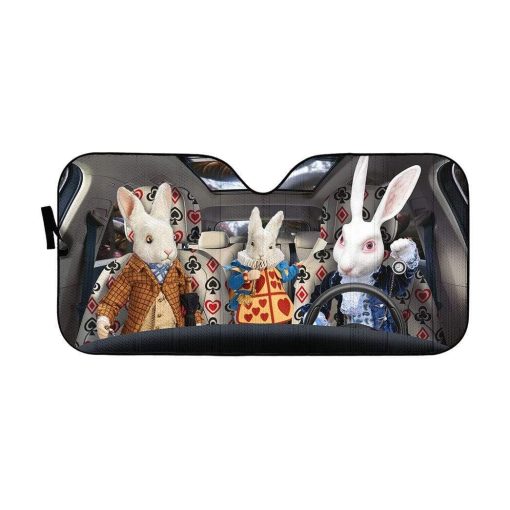 gearhumans 3D Rabbit In Wonderland Auto Sunshade GL25064 Auto Sunshade 57''x27.5''