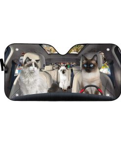 gearhumans 3D Ragdoll Cat Custom Car Auto Sunshade GL06086 Auto Sunshade 57''x27.5'' 