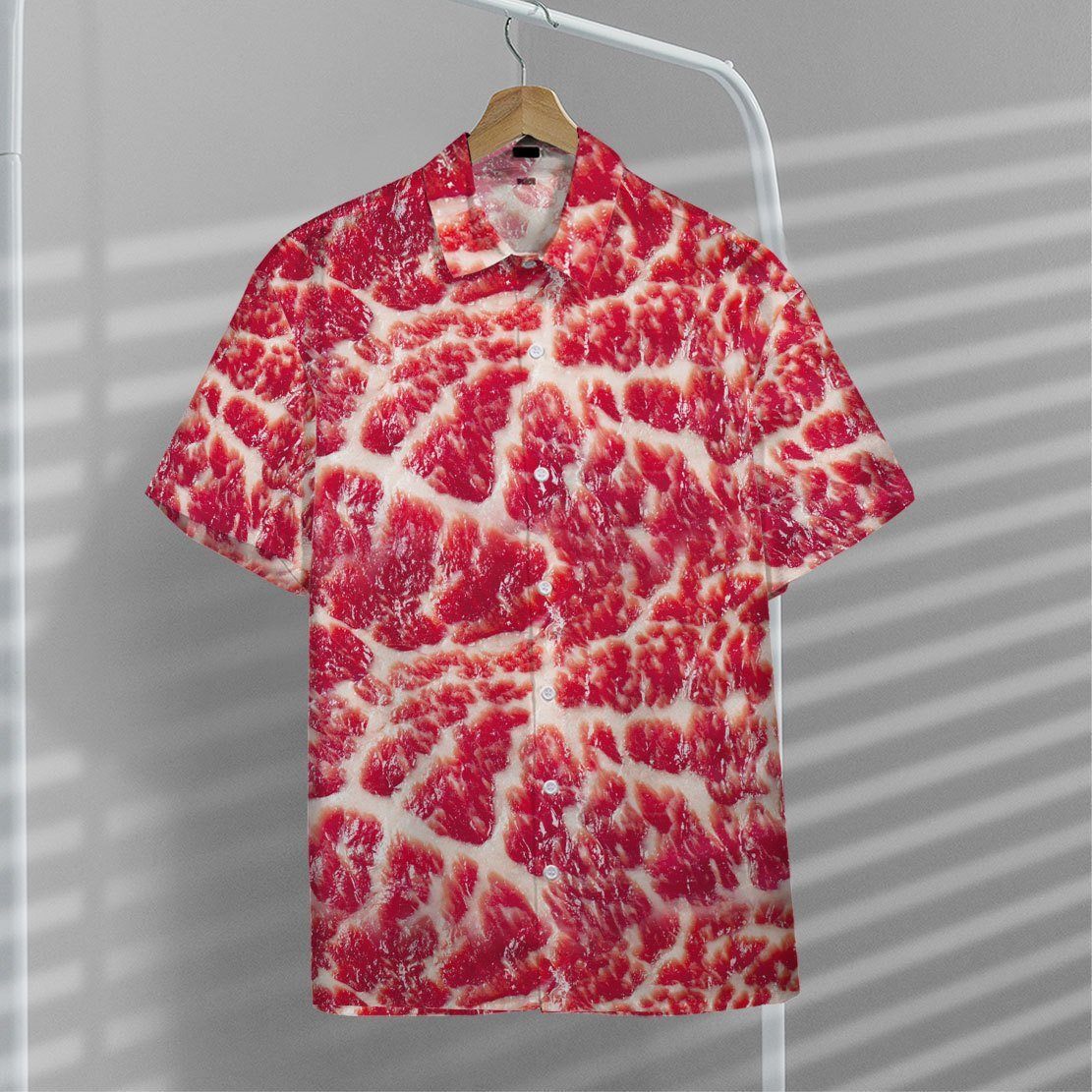 Gearhumans 3D Raw Meat Hawaii Shirt 1 Gearhumans 3D Raw Meat Hawaii Shirt ZK2105219 Hawai Shirt