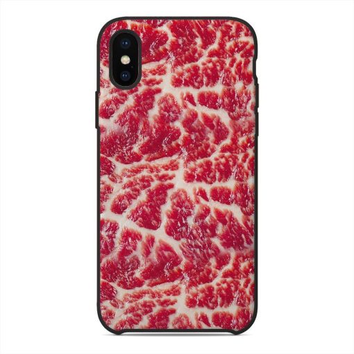 Gearhumans 3D Raw Meat Phone Case ZK2105218 Glass Phone Case Iphone X