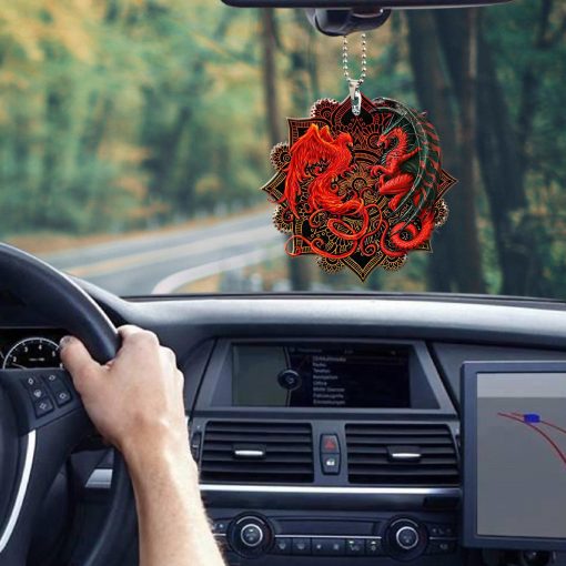 Gearhumans 3D Red Dragon Brocade Car Hanging GJ27052101 Car Hanging