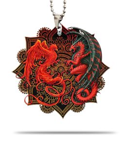 Gearhumans 3D Red Dragon Brocade Car Hanging GJ27052101 Car Hanging Car Hanging/1 Pack 
