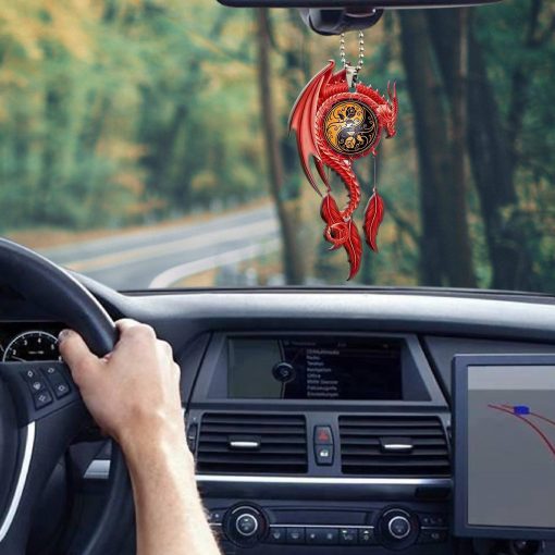 Gearhumans 3D Red Dragon Dreamcatcher Car Hanging GJ27052108 Car Hanging