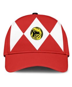 Gearhumans 3D Red Mighty Morphin Power Rangers Custom Name Cap GW02049 Cap Cap