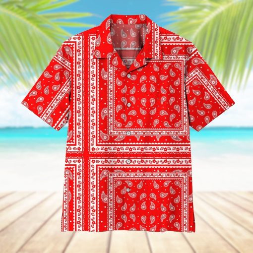Gearhumans 3D Red Paisley Bandana Hawaii Shirt ZK0705216 Hawai Shirt