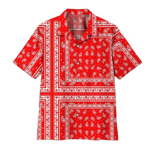 Gearhumans 3D Red Paisley Bandana Hawaii Shirt ZK0705216 Hawai Shirt Short Sleeve Shirt S