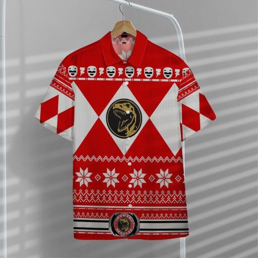 Gearhumans 3D Red Power Ranger Hawaii Shirt ZB260329 Hawai Shirt