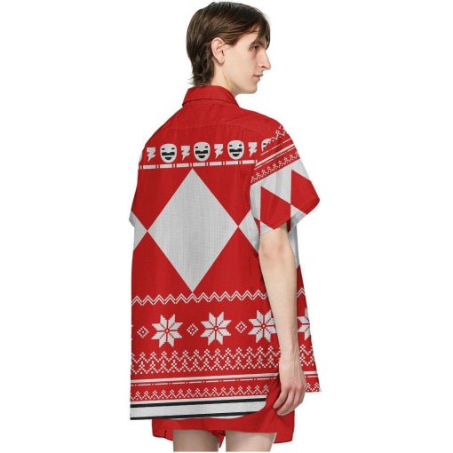 Gearhumans 3D Red Power Ranger Hawaii Shirt ZB260329 Hawai Shirt