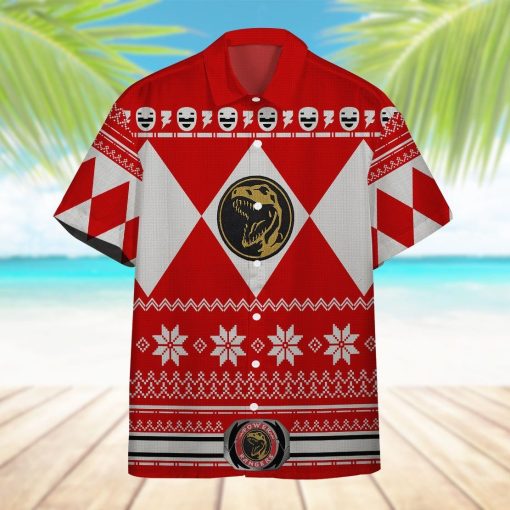 Gearhumans 3D Red Power Ranger Hawaii Shirt ZB260329 Hawai Shirt
