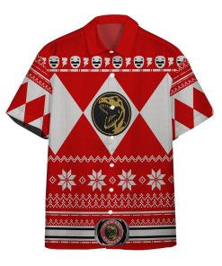 Gearhumans 3D Red Power Ranger Hawaii Shirt ZB260329 Hawai Shirt Short Sleeve Shirt S 