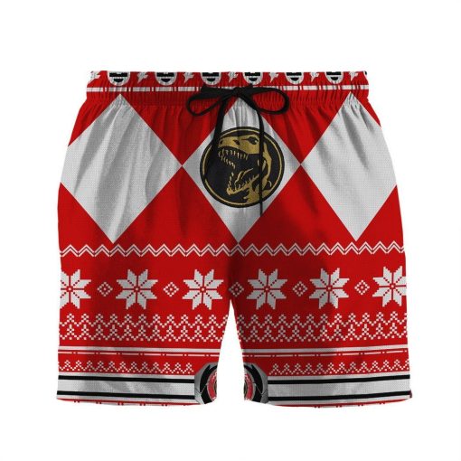Gearhumans 3D Red Power Ranger Hawaii Shorts ZB260330 Men Shorts S