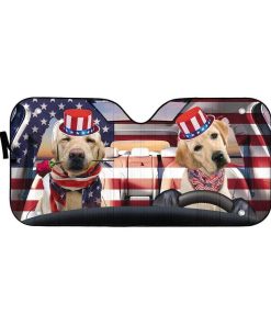 gearhumans 3D Retriever Puppy on Indepedence Day Custom Car Auto Sunshade GL28061 Auto Sunshade 57''x27.5'' 