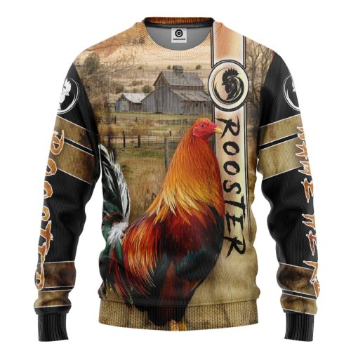 Gearhumans 3D Rooster Custom Tshirt Hoodie Apparel GJ14062102 3D Apparel Long Sleeve S
