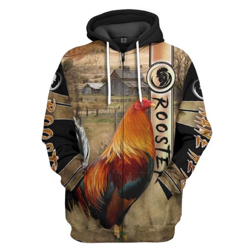Gearhumans 3D Rooster Custom Tshirt Hoodie Apparel GJ14062102 3D Apparel Zip Hoodie S