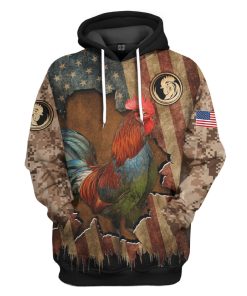 Gearhumans 3D Rooster Custom Tshirt Hoodie Apparel GJ14062104 3D Apparel Hoodie S 