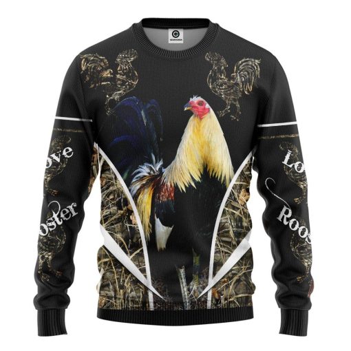 Gearhumans 3D Rooster Custom Tshirt Hoodie Apparel GJ14062107 3D Apparel Long Sleeve S