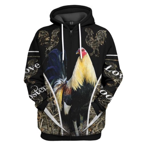 Gearhumans 3D Rooster Custom Tshirt Hoodie Apparel GJ14062107 3D Apparel Zip Hoodie S