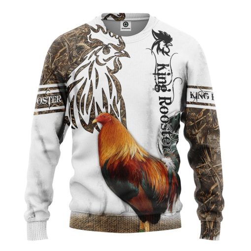 Gearhumans 3D Rooster Custom Tshirt Hoodie Apparel GJ22022100 3D Apparel Long Sleeve S