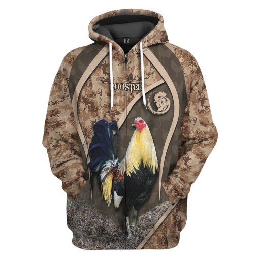 Gearhumans 3D Rooster Custom Tshirt Hoodie Apparel GJ22022105 3D Apparel Zip Hoodie S