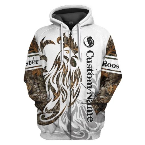 Gearhumans 3D Rooster Custom Tshirt Hoodie Apparel GJ22022106 3D Apparel Zip Hoodie S