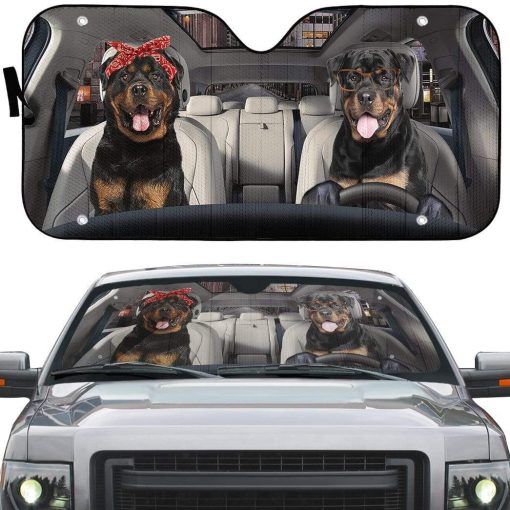 gearhumans 3D Rottweiler Custom Sunshade GS19065 Auto Sunshade