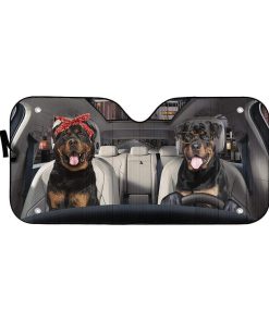 gearhumans 3D Rottweiler Custom Sunshade GS19065 Auto Sunshade 57''x27.5'' 