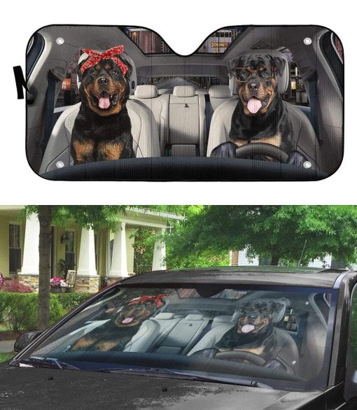 gearhumans 3D Rottweiler Custom Sunshade GS19065 Auto Sunshade