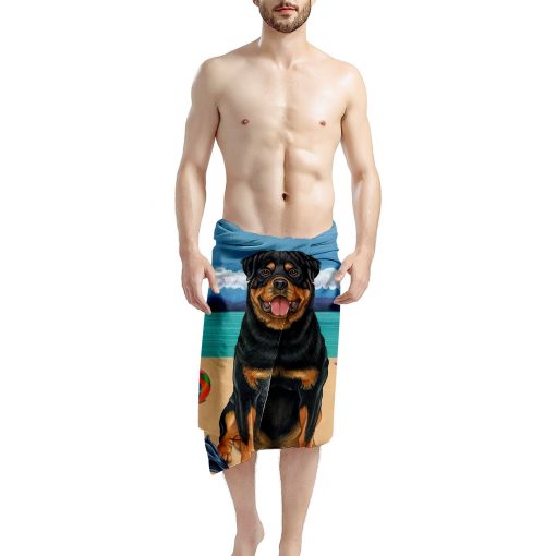 Gearhumans 3D Rottweiler Dog Custom Beach Towel GW120518 Towel