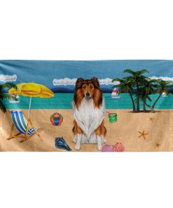 Gearhumans 3D Rough Collie Dog Custom Beach Towel GW11052118 Towel Towel 60''x30'' 