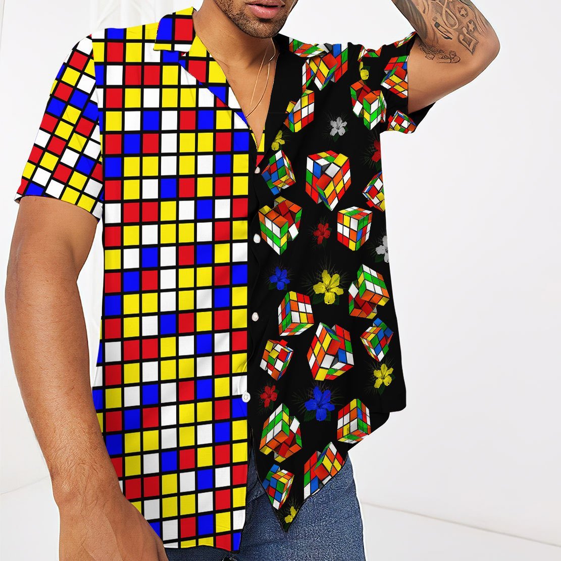 Gearhumans 3D Rubik Hawaii shirt 4 Gearhumans 3D Rubik Hawaii shirt ZZ2904212 Hawai Shirt