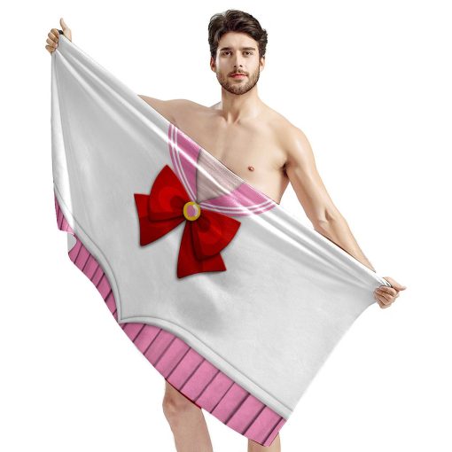Gearhumans 3D Sailor Chibi Moon Beach Towel ZC2304211 Towel