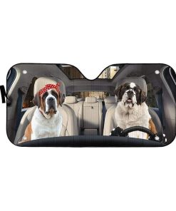 gearhumans 3D Saint Bernard Custom Sunshade GS19061 Auto Sunshade 57''x27.5'' 