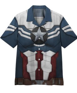 Gearhumans 3D Sam Wilson Captain America Custom Hawaii Shirt ZZ2604211 Hawai Shirt Short Sleeve Shirt S