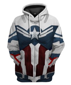 Gearhumans 3D Sam Wilson Captain America Custom Tshirt Hoodie Apparel GW260410 3D Apparel Hoodie S 