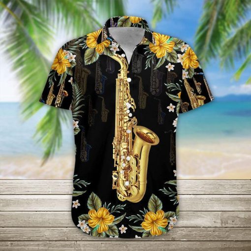Gearhumans 3D Saxophone Hawaii Shirt ZG-HW20082005 Short Sleeve Shirt
