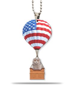 Gearhumans 3D Scottish Fold Cat In Hot Air Balloon Custom Car Hanging GW10062125 Car Hanging Car Hanging/1 Pack 