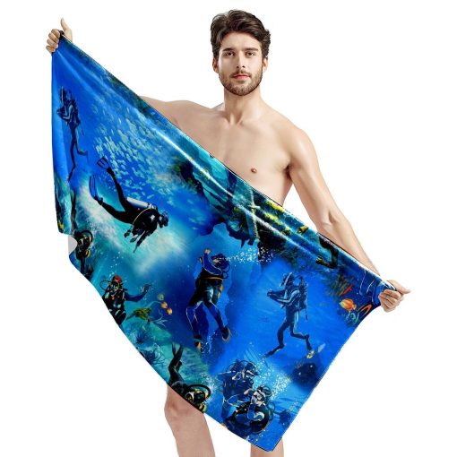 Gearhumans 3D Scuba Diving Beach Towel ZK1905214 Towel
