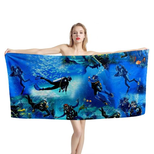 Gearhumans 3D Scuba Diving Beach Towel ZK1905214 Towel