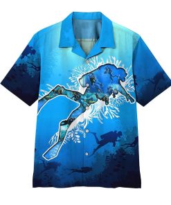 Gearhumans 3D Scuba Diving Hawaii Shirt ZZ2105214 Hawai Shirt Short Sleeve Shirt S