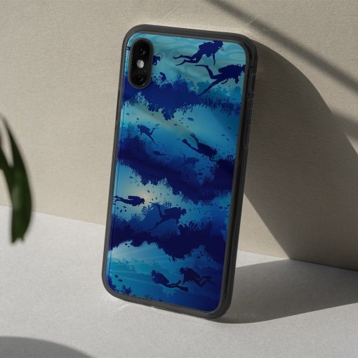 Gearhumans 3D Scuba Diving Phone Case ZZ2105213 Glass Phone Case