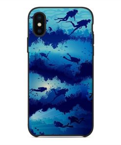 Gearhumans 3D Scuba Diving Phone Case ZZ2105213 Glass Phone Case Iphone X 
